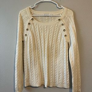 525 America Cream and Gold Knit Sweater